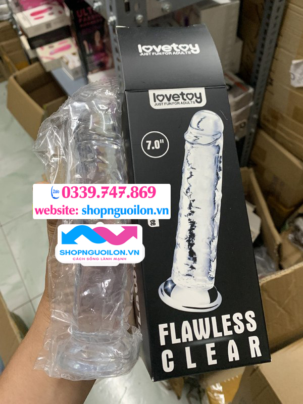 Duong Vat Gia Gan Tuong Lovetoy Flawless Clear 7inch